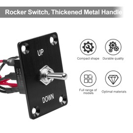GUETNEU Button Switch Rocker Switch Toggle Switch Self Reset Six Pin Three Position UP/Down Prewired Power Transfer Switch with Mounting Plate,Waterproof Cap.