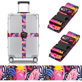 Gutsdoor Colorful 2 Pack Luggage Straps for Suitcases Travel Belt Connector Holds Suitcase Add a Bag Premium Accessories Unique Adjustable Strap