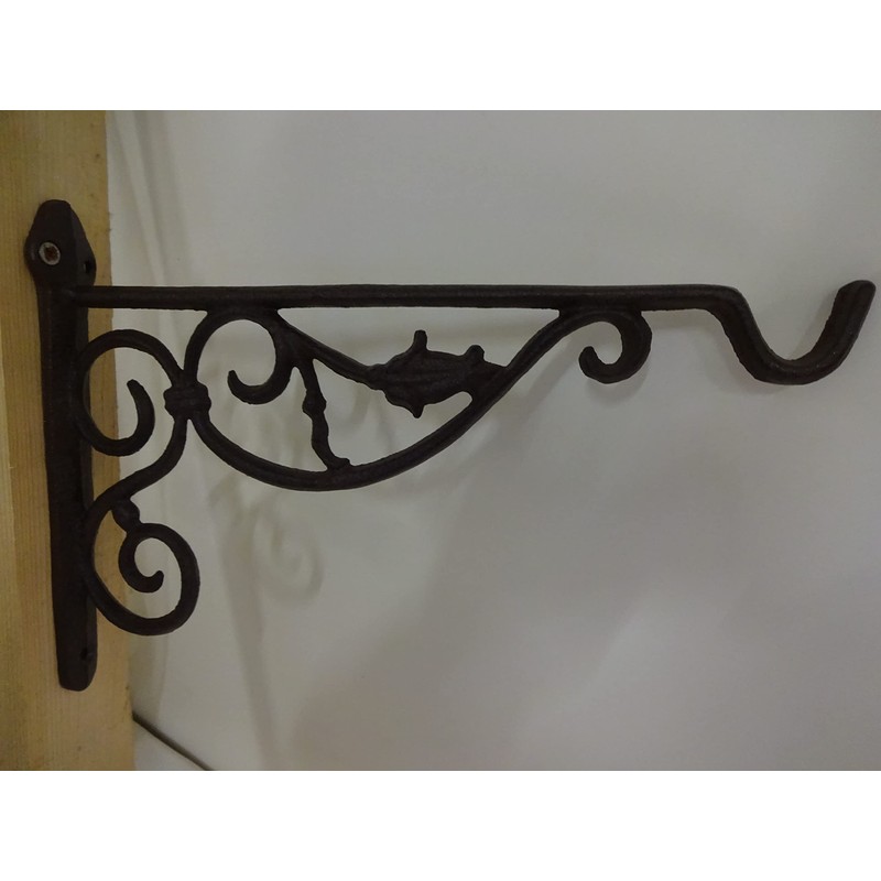 Wall Mount Cast Iron Flower Hanging Basket Hook Console Shelf