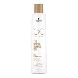 Schwarzkopf Professional Bonacure Time Restore Shampoo for Mature Sensitive Hair Vegan Q10+ Elasticity Resistance Vitality Cleansing Moisturising 250 ml
