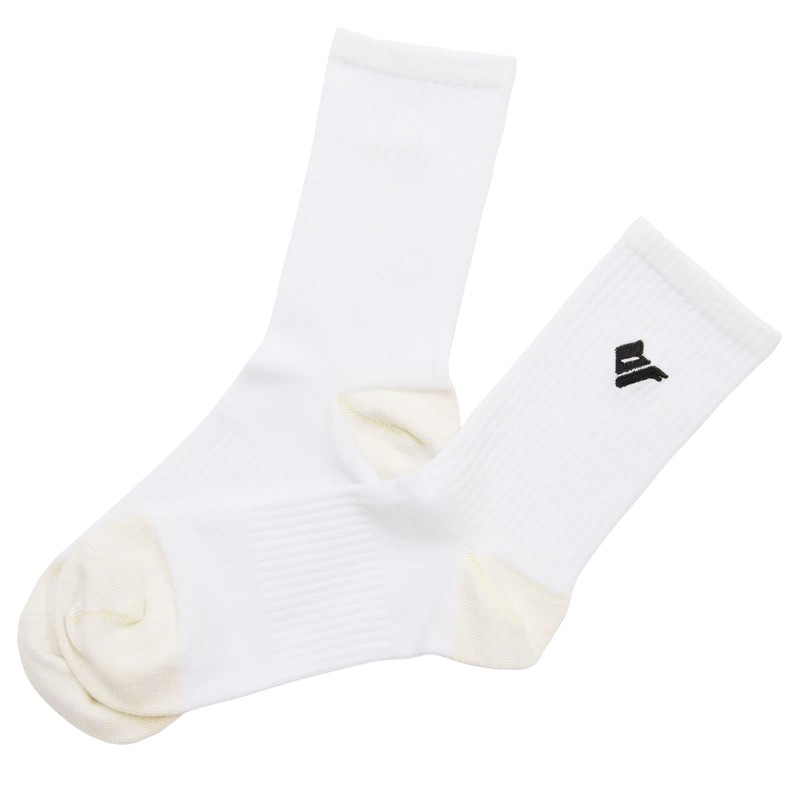 B-Five BF-PSS Basketball Socks, Stockings, Middle Socks, Plain, Unisex, white