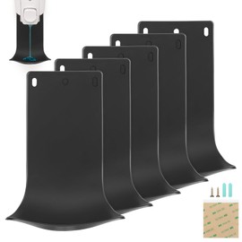 ZIOZERTT 5PCS Dispenser Drip Tray Wall Mount Soap Dispenser Bracket, Laundry Detergent Drip Catcher Prevent Dripping and Spraying, Easy to Clean(Black)