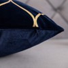 DEZENE Gold Velvet Throw Pillow Covers Navy: 2 Pack 12x20