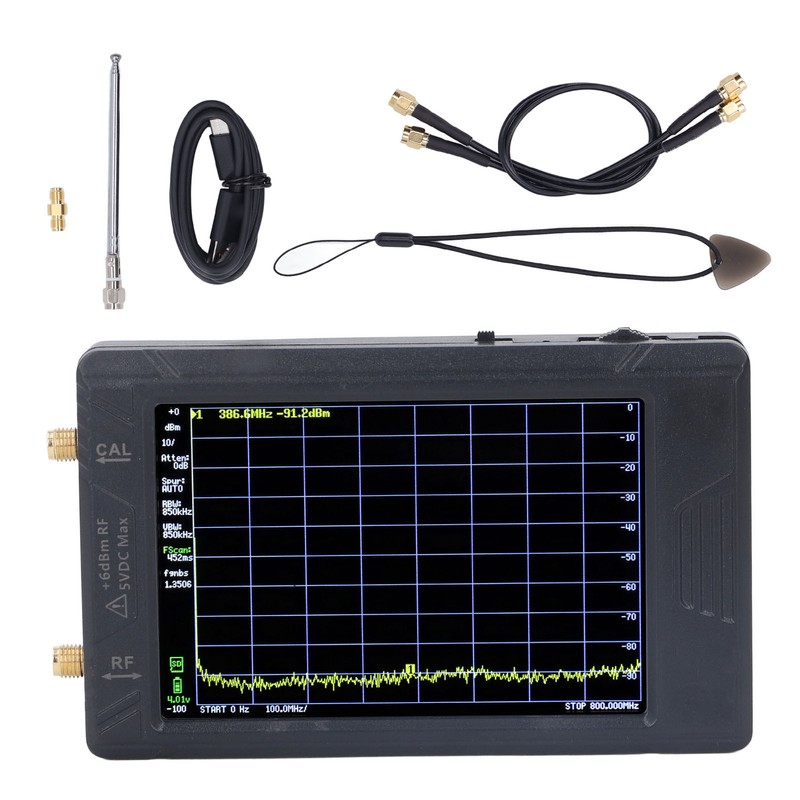 Spectrum Frequency Analyzer Resolution Switchable 100KHZ to 5.3GHZ 4in Screen