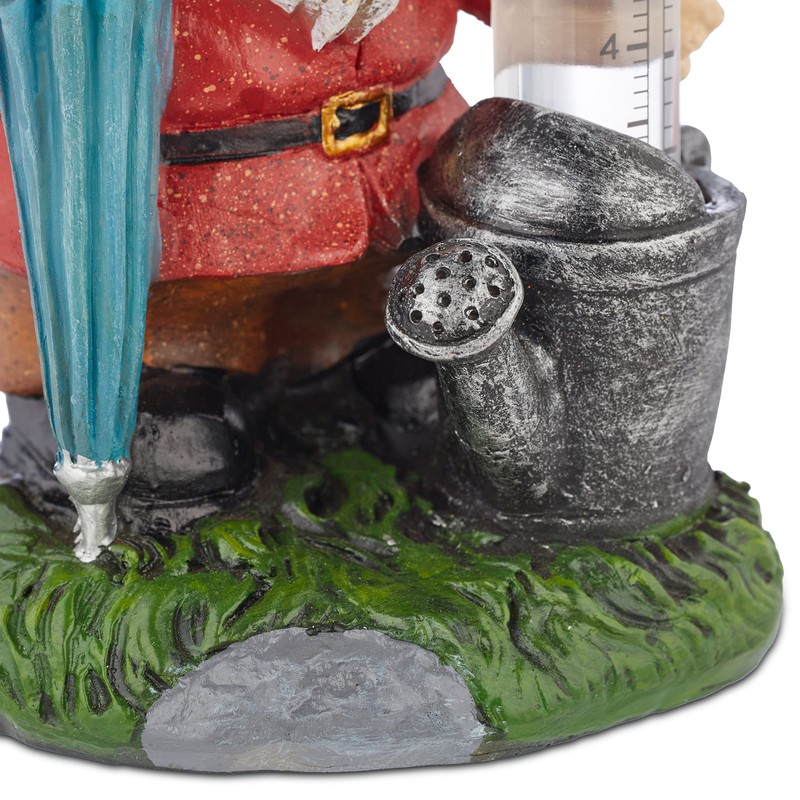 Relaxdays Gnome Rain Gauge Weather-Resistant Analogue Rain Indicator H x