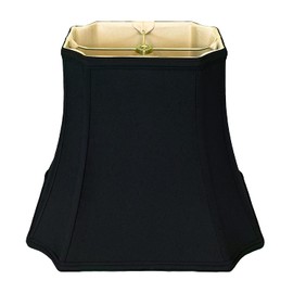 Royal Designs Rectangle Inverted Cut Corner Lamp Shade, Black, (4.25 x 6)"" x (8 x 11)"" x 8.75""" (BS-712-11BLK)