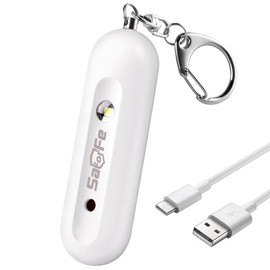 Rechargeable Personal Safety Alarm for Women - 140dB Self-Defense Security Alarm Keychain with Strobe Light, Emergency Security Alert Devices for Women Girls Kids Elderly (White)