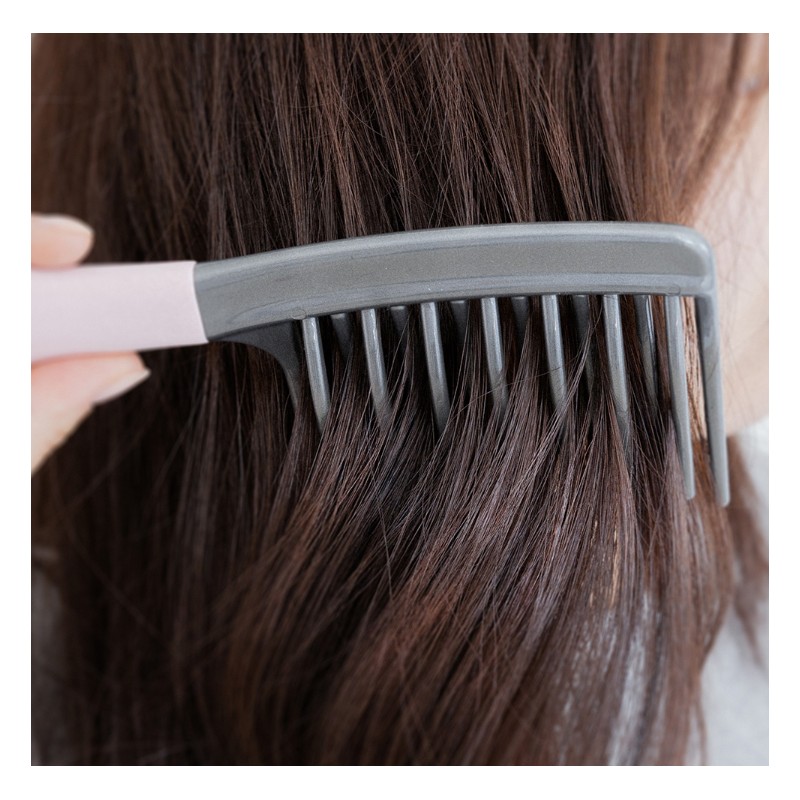 Weshin Rubber Grip Double Curve Brush for Wavy Hair, Pink,