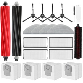 VIEWALL S8 Pro Ultra Accessories Part for Roborock S8 Pro Ultra Robot Vacuum, 1 Set Main Brush, 1 Rolling Brush, 4 HEPA Filters, 4 Side Brushes, 4 Mop Cloth Pads, 4 Dust Bags, 1 Cleaning Tool