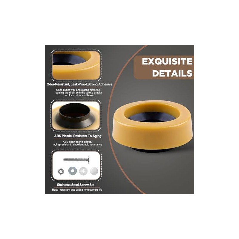 2-Pack Extra Thick Toilet Wax Ring Replacement Kit with 304