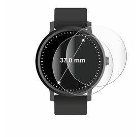 BROTECT Pack of 2 Full Cover Screen Protectors for Watches (Circular Round, Diameter: 37 mm) Full Screen Protector Film [3D Curved, Crystal Clear]