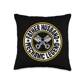Garage & Classic Car Mechanic Gifts For Men Father Husband Legend Garage Car Guy Dad Mechanic Throw Pillow, 16x16, Multicolor