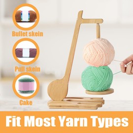 FDKYOEK Yarn Holder for Knitting and Crocheting, Rotatable Magnetic Yarn Holder, Musical Notes Wooden Yarn Holder, Yarn Ball Holder Spinner Crochet Gift for Knitting Lovers