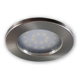 LICHT DISCOUNT LED Furniture Recessed Spotlight 230 V Ultra Flat 22 mm Furniture Light Cabinet Light 2 W 4100 K Neutral White Lighting Recessed Kitchen Under-Unit Lamp Spot Aluminium Brushed
