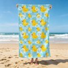 WIBUE Cute Yellow Rubber Duck Beach Towel with Bubbles, Light