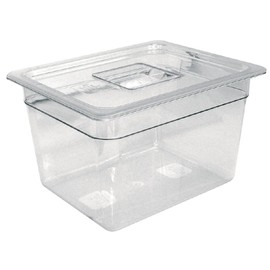 Vogue U236 Polycarbonate 1/4 Gastronorm Container, 1.6 L Capacity, 265 mm L x 162 mm W x 65 mm H, Clear