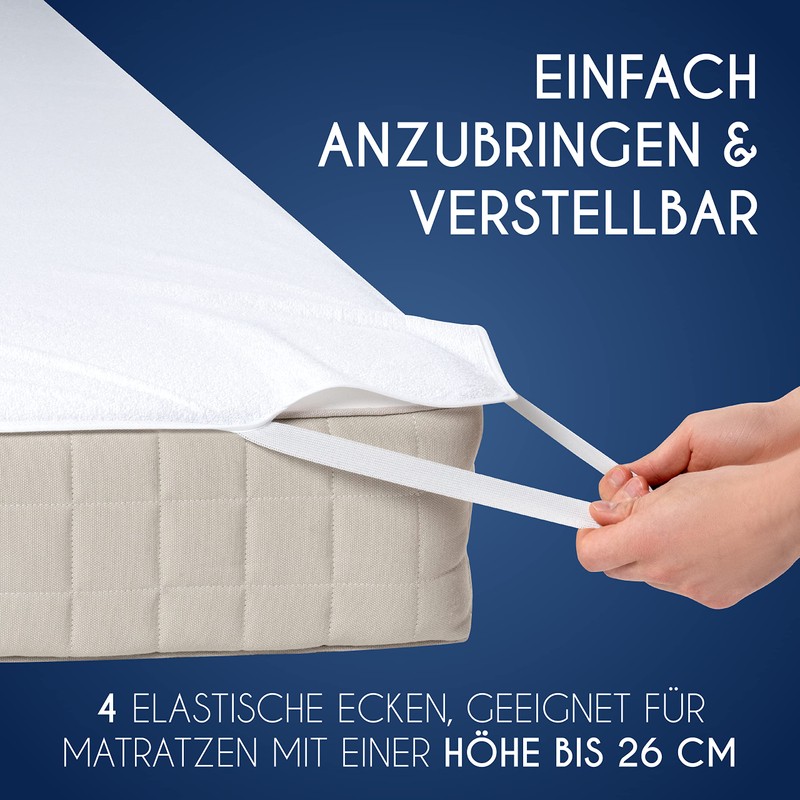 Mattress Protector 150 x 200 cm Waterproof Made in EU
