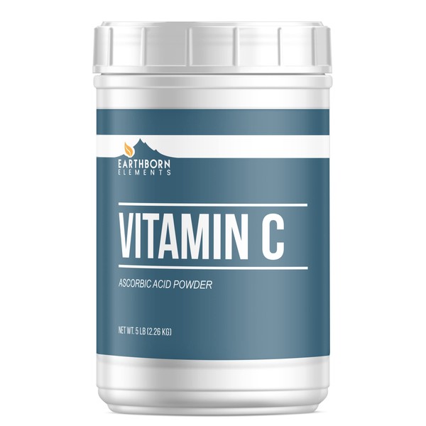 Earthborn Elements Vitamin C Powder 5 lb, Ascorbic Acid, Dietary Supplement