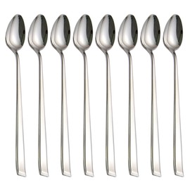 faderic Iced Tea Spoon 8 Pcs,Stirring Spoons,18/10 Stainless Steel Mixing Spoon,7.9-Inch Long Handle Spoons,Silver