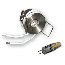 LED Starry Sky Set of 10 Mini Recessed Spotlights 12 V 2W-ME G4 LED Star Spotlights Warm White 30 mm Starry Sky Spotlights Brushed Aluminium Includes SCH-30W Transformer