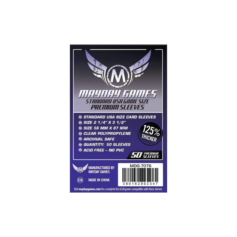 Mayday Games 7076 Usa Boared Game Sleeves,wood, Dark Purple