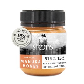Steens Manuka Honey - MGO 515+ - Pure & Raw 100% Certified UMF 15+ Manuka Honey - Bottled and Sealed in New Zealand - 7.9 oz Jar