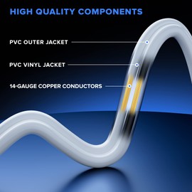 Maximm Extension Cord with on and Off Switch (8 Ft) Includes a Light Indicator and Safety Cover,Short Extension Cord, White Extension Cord, Flat Plug Extension Cord with Multiple Outlets