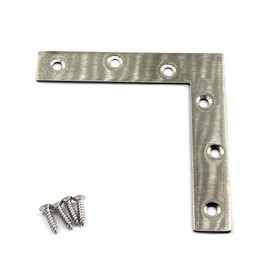 (4 Pieces) 120x120x2mm Angle Connector Corner Brackets (Thickness 2mm) Stainless Steel L Shape Brace Brackets with Screws