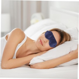 SAFIGLE 3pcs Natural Silk Eye Mask Adjustable Shading Blinder for Sleeping Travel Relaxation Navy Color for Block Out Light Comfortable Fit for Men and Women