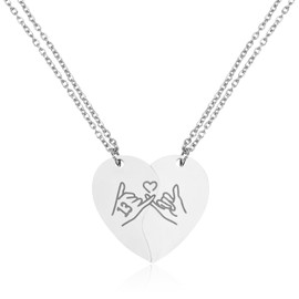 13 Necklace, Inspired Best Friend Matching Necklace for 2 Jewelry Friendship Gift for Women Girls Fans (Pinky Promise)