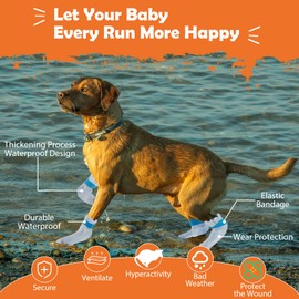 20Pcs Disposable Dog Booties | Dog Boots & Paw Protectors | Quickly Open The Disposable Dog Shoes | Waterproof Dogs Boots | Dogs Socks to Prevent Licking Paws (L -20Pcs)