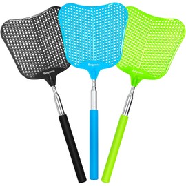 Fly Swatters-Begonia Telescopic Flyswatter Heavey Duty Set with Stainless Steel Extendable Handles. (Fan Style)