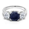 Gem Stone King 4.02 Cttw Blue Sapphire and White Topaz