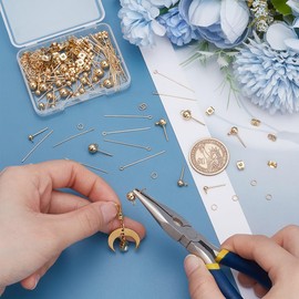 UNICRAFTALE 40pcs 4 Sizes 304 Stainless Steel Ball Post Stud Earring Findings 3-6mm Golden Ball Studing Ears with Ear Nut and Flat Head Pins Earrings Stud for DIY Jewelry Dangle Earring Making