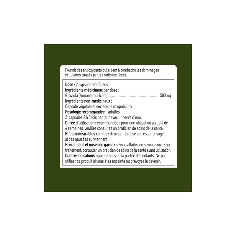 Inka Nature Graviola Annona Muricata 100 Caps 25-Day Supply -