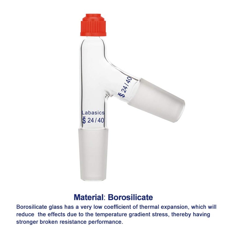 Labasics 3 Way Distilling Thermometer Adapter with 24/40 Joints and