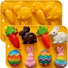 Easter Chocolate Molds, 2 Packs Easter Egg Bunny Shaped Silicon