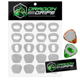 Dragon Grips Guitar Pick Grips, Pack of 20, Non Slip Guitar Picks Textured for Better Control & Endurance, Ideal for Sweaty Hands, Live Performances, & Beginners, Clear