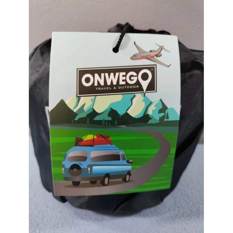 ONWEGO BLUE SELF-INFLATING TRAVEL PILLOW INFLATABLE CAMPING PILLOW 18" x
