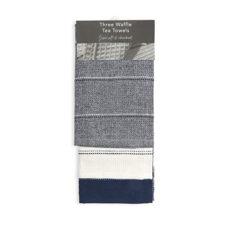 Emma Barclay Utopia 3 Pack Waffle Kitchen Tea Towel Set