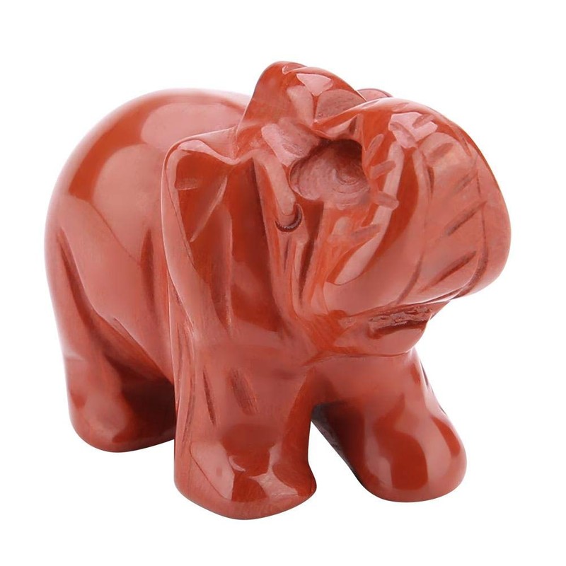 FTVOGUE Estatuilla de Elefante de Piedra Jade Tallado Elefante Afortunado