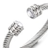 COOLSTEELANDBEYOND Men's Women's Stainless Steel Gold-Coloured Twisted Steel Cable Bangle
