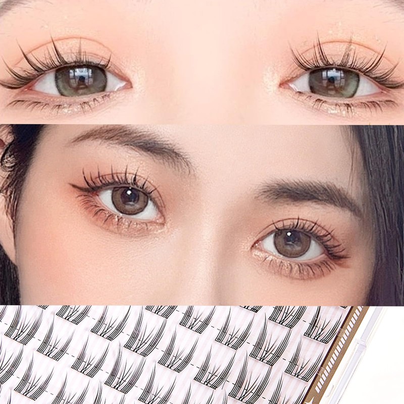 Ainubio Partial False Eyelashes, Large Capacity, Natural Point Fit Eyelash