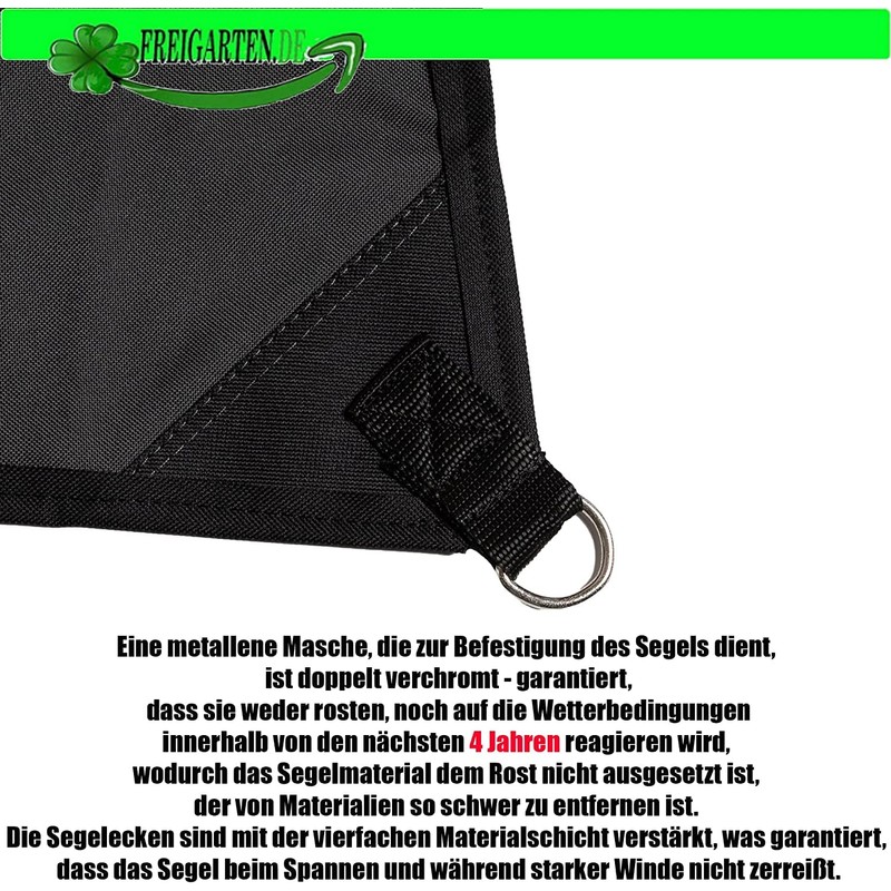 freigarten.de Awning, Waterproof Sun Protection, Rectangular Garden with Attachments, Linen,
