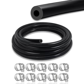 SDZONGES Vacuum Hose Automotive, 10FT ID 1/8"(3mm) Vacuum Hose, 130PSI Max Pressure Silicone Vacuum Tube (10pcs Clamps include).
