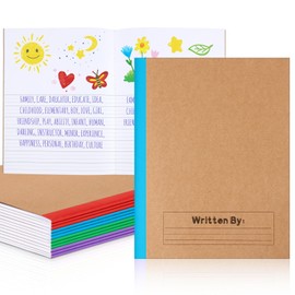 Henoyso 10 Pcs Primary Composition Notebook 9 3/4 x 7 1/2 Inch Kids Journal, Back to School Supplies, K-2 Primary Writing Notebook for Kids Student Draw and Write Story Journal (Fresh Color)