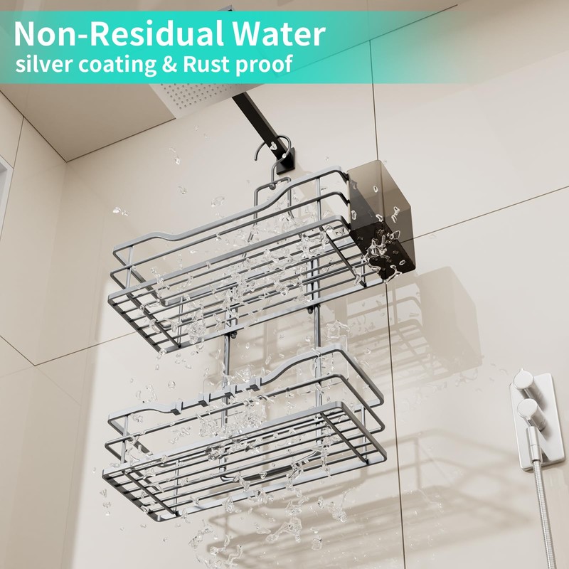 HapiRm Shower Caddy Hanging Organiser - 2 Tier Shower Organiser