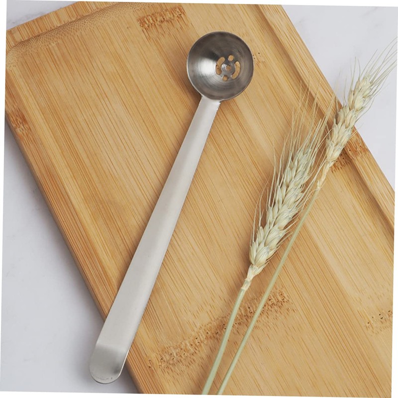 Mikinona 2pcs Stainless Steel Olive Spoon Slotted Cherry Strainer Serving