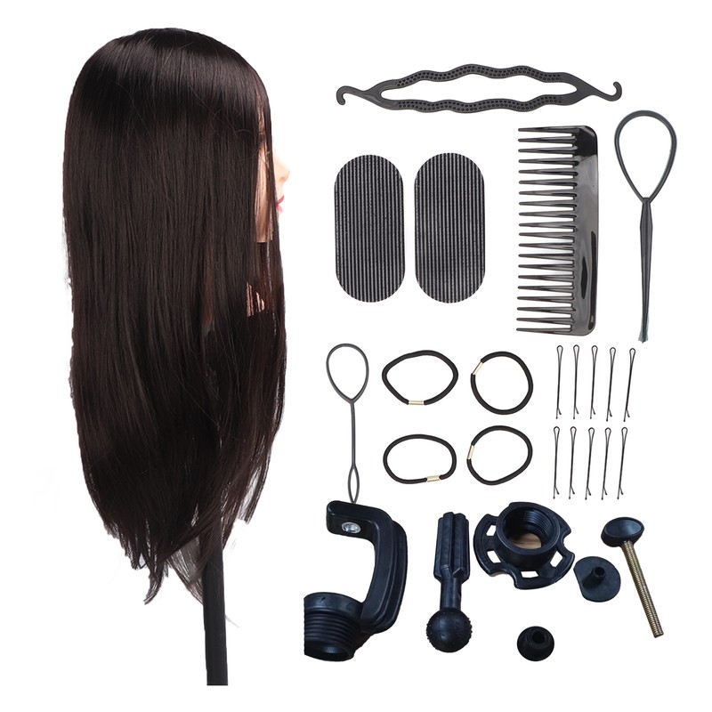 Practice Mannequin Head Novice Hairdressing Training Braiding Doll Head with