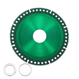 HARFINGTON 1pcs 4" Diamond Saw Blade, 7/8" (22mm) Arbor Cut Off Wheels, Diamond Cutting Disc Multifunction Tile Concrete Ceramic Marble Blade with 5/8" 25/32" Washer for Grinder, Green